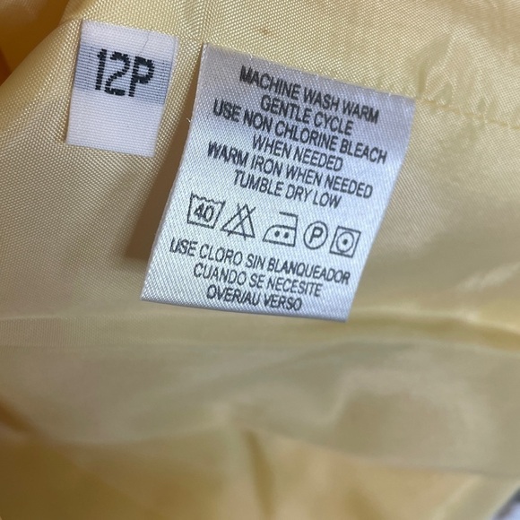 Russ Petite Lemon Yellow Size 12 Tie at Back V Neck - Picture 4 of 8